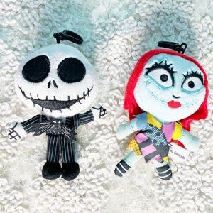 Disney Nightmare Before Christmas Jack Skellington Sally Collectible Plush Clip